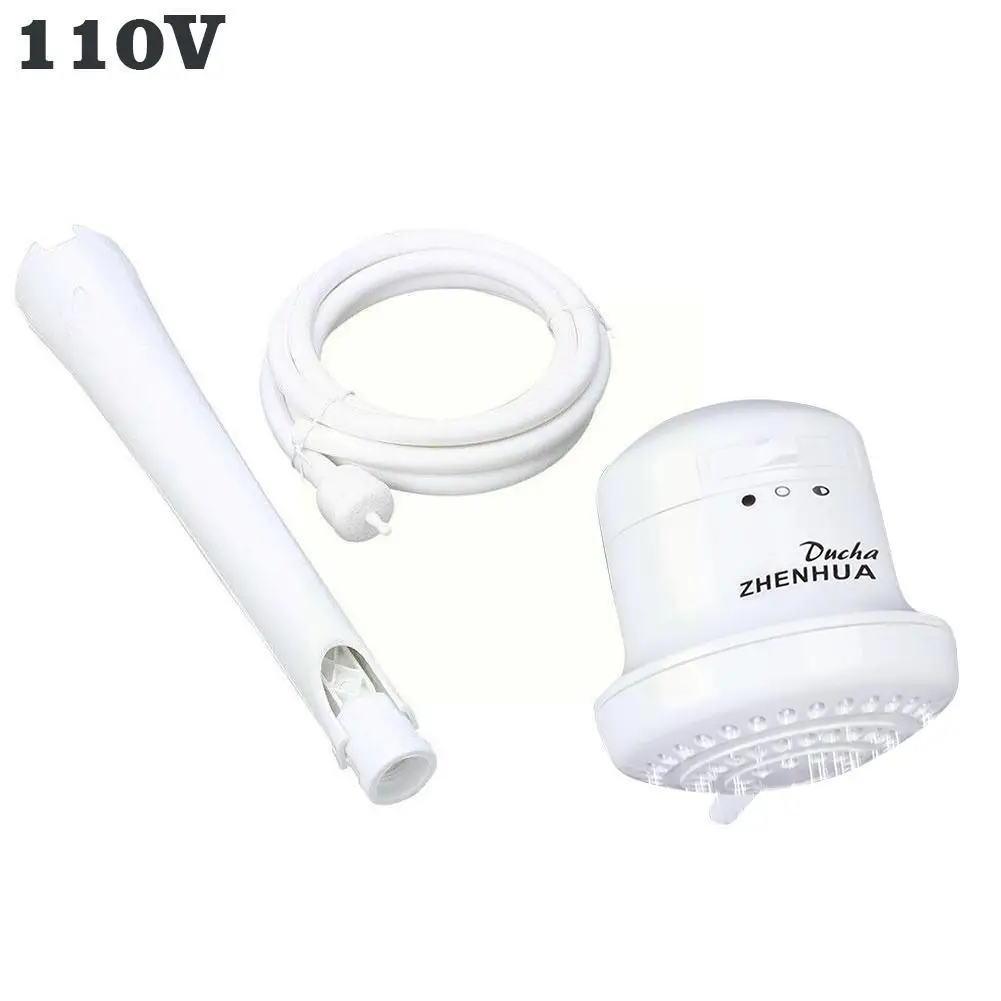 5400w 110v/220v Electric Shower Instant Water Hose Heater With Heater 2m Heater Bathroom Adjustable Temperature Shower X4r3