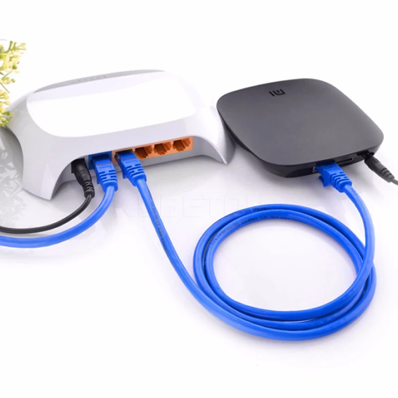 Câble réseau Ethernet bleu LAN CAT5e pour ordinateur Modem routeur