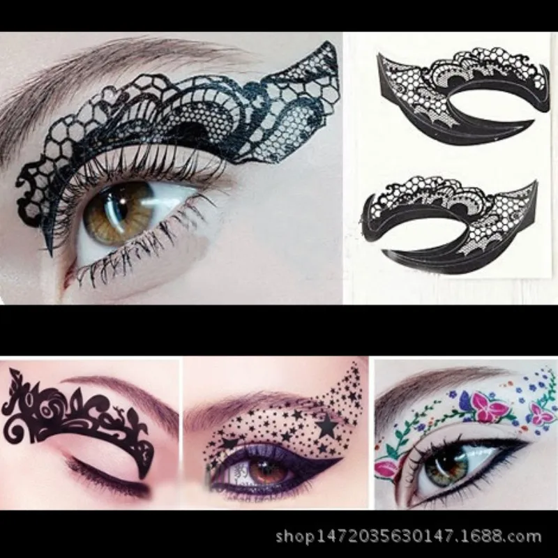 New Exclusive 11 styles party makeup Eye rock Face Tattoo Waterproof disposable eye shadow sticker performance party tattoo