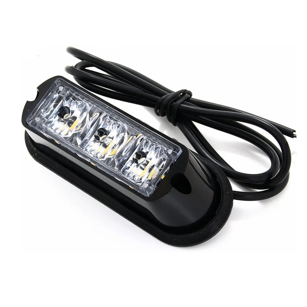 3 led luz estroboscópica do carro à prova dwaterproof água led farol de emergência luzes flash polícia cuidado lâmpada advertência 12 modo piscando