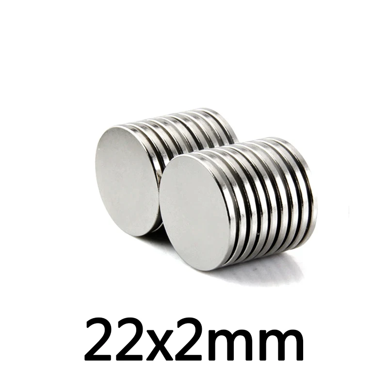 

5/10/20/50/100Pcs 22x2 mm Strong Cylinder Rare Earth Magnet 22mmX2mm Fridge Round Neodymium Magnets 22x2mm N35 Magnetic 22*2 mm