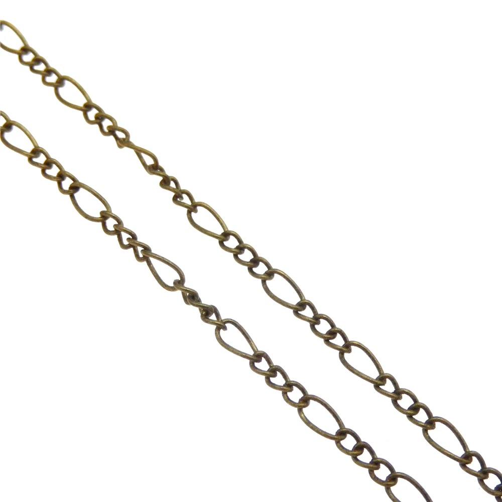 Julie Wang 5 Metres Retro Bronze Alloy Classic Figaro Oval Cable Chain For Bracelet Necklace Jewelry Craft Accessory Link 5*3mm