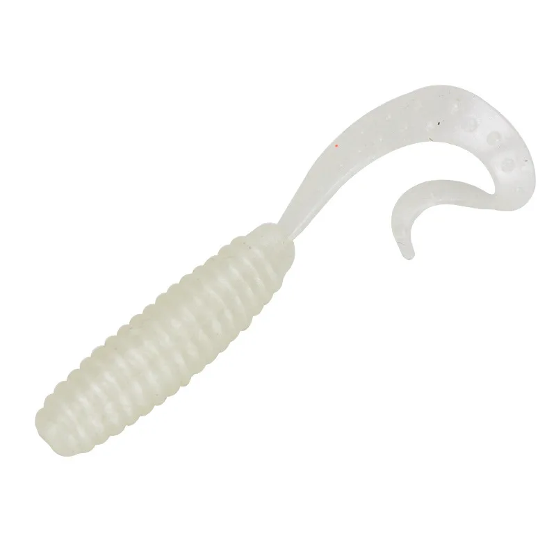Angeln Weicher Köder Köder Grub 6,5 cm. 2,4 g Sichel Erinnerung Schwanz Wurm PVC Künstliche Köder Lot 10 Stück VERKAUF – Detail 3