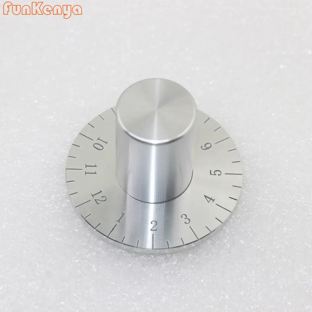 1 Piece Audio Enclosure Knob 50mm Diameter Scale Anodized Aluminum Knob Switch DIY Chassis Potentiometer Handle