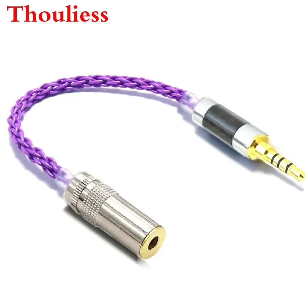 

Thouliess HIFI 3.5mm TRRS Balanced Male to 4.4mm Balacned Female Silvar Plated Audio Adapter Connector 3.5mm to 4.4m Audio Cable