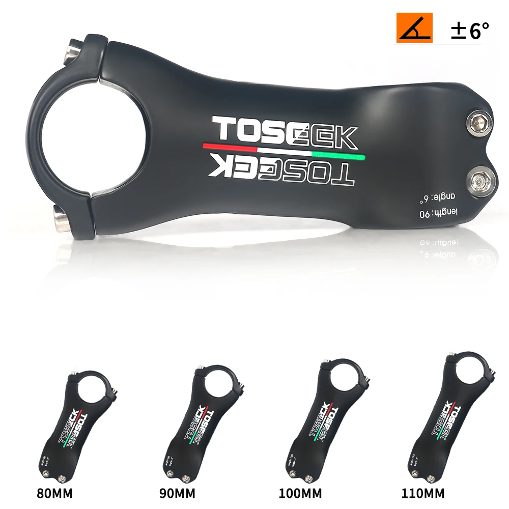 TOSEEK XXX Bike Handlebar Stem Mountain Bike Stem Carbon Power 6 Degree Bike Parts Mtb Stem Roadbike Carbon 80mm 90mm