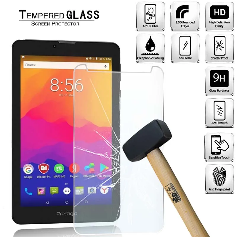 Tablet Tempered Glass Screen Protector Cover for Prestigio Wize 3327 3G Anti-Fingerprint Anti-Screen Breakage Tempered Film