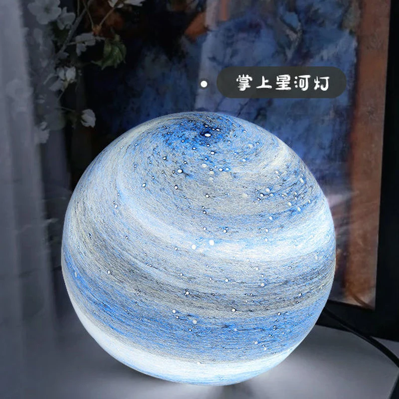 Homhi LED Planetary Night Light Milky Way Moon Light Glass Desk Decoration Bedroom Bedside Children\'s Birthday Gift HNL-168