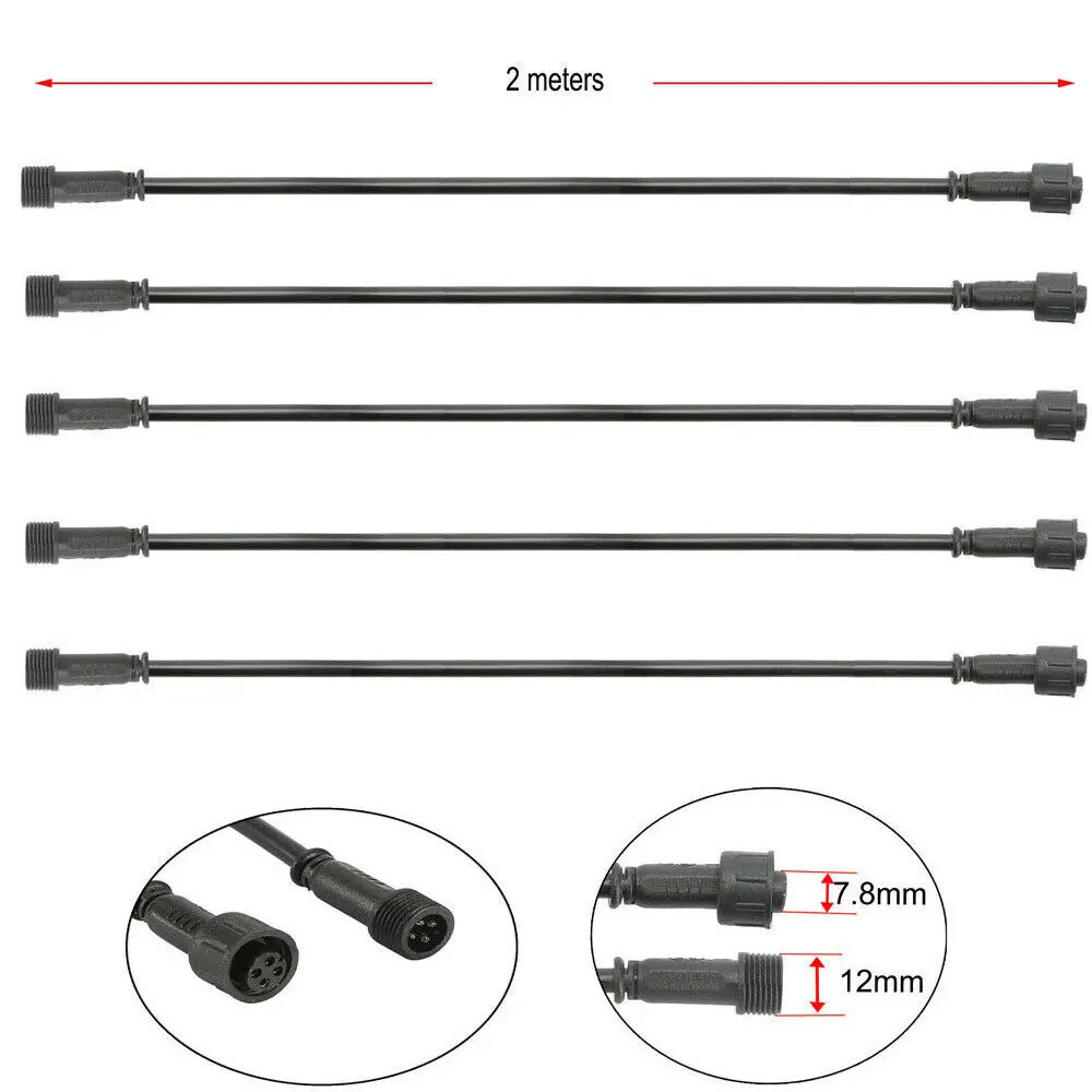 FVTLED 1-5pcs 5PIN 1/2/3 Meters Waterproof Extension Cable Wire Leads Power Cord Male Female Connectors for RGBW Deck Lights