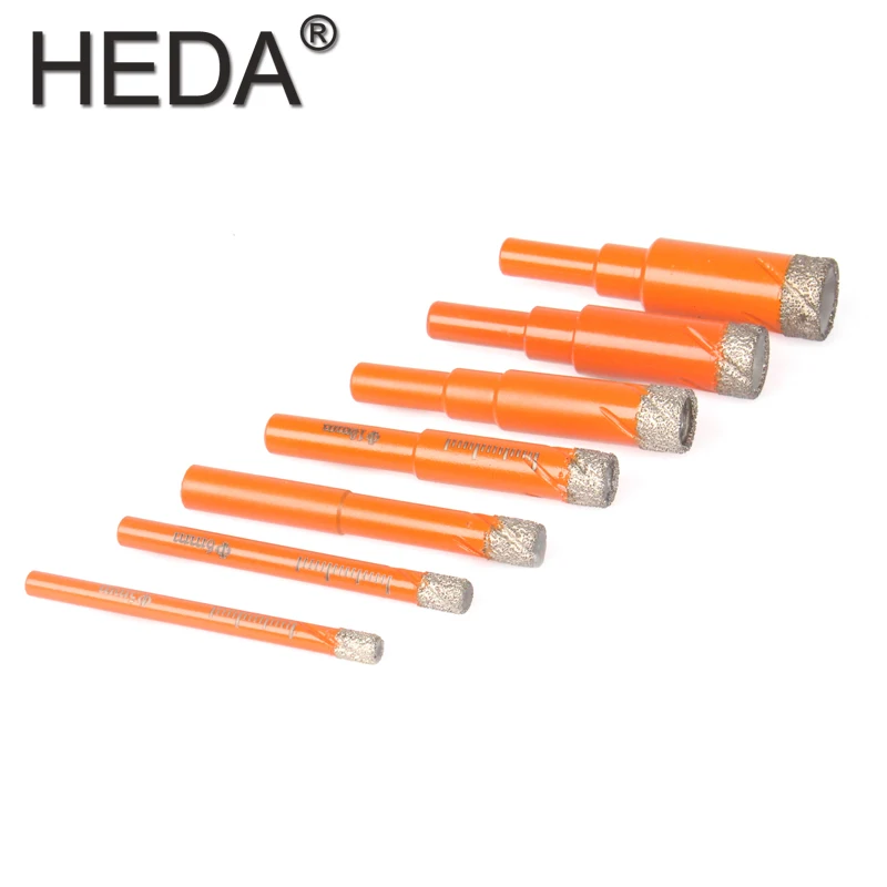 5/6/8/10/12/14/16มม.7PcsรอบShankสูญญากาศBrazed diamond Coreแห้งDrill Bit Hole SawชุดCooling Waxสำหรับก่ออิฐเจาะ