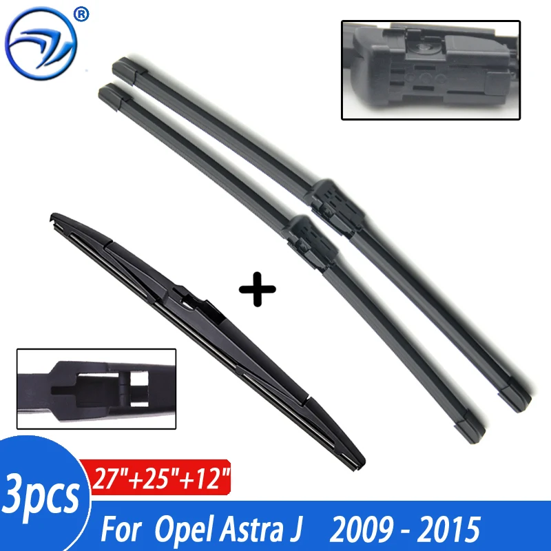 Wiper Front & Rear Wiper Blades Set For Opel Astra J 2015 2014 2011 2010 2009 Windshield Windscreen Window 27\