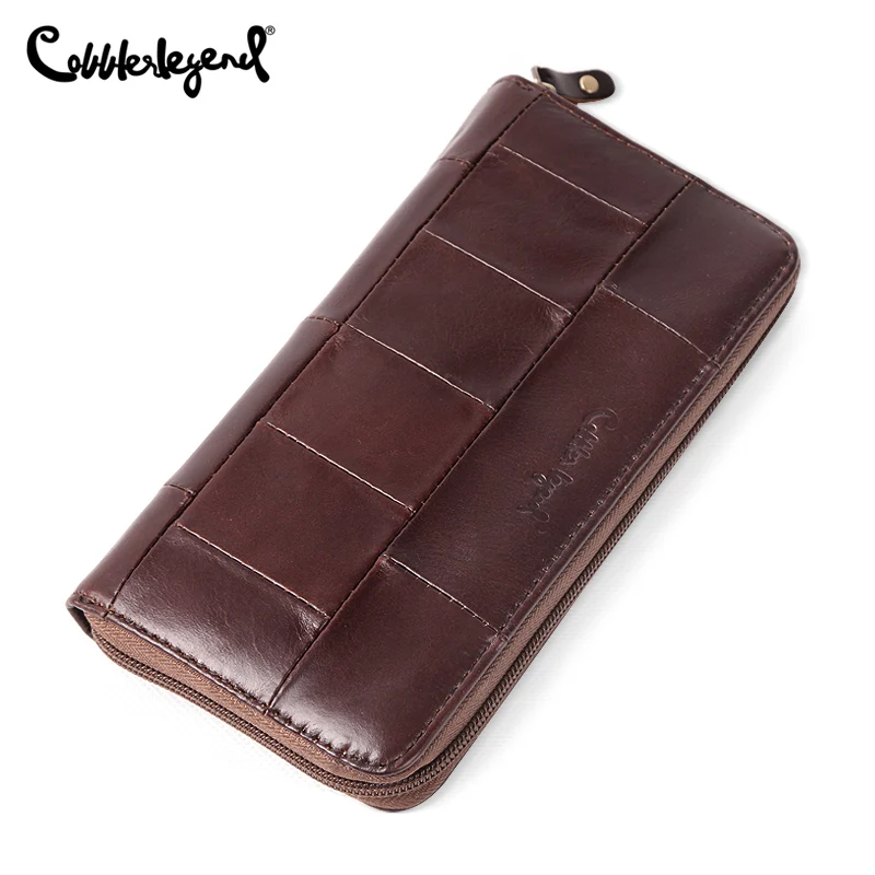 Cobbler Legend Genuine Leather Large Capacity Women's Long Wallet Business Card Holder Fashion Phone Bag Zipper Purse Handbag