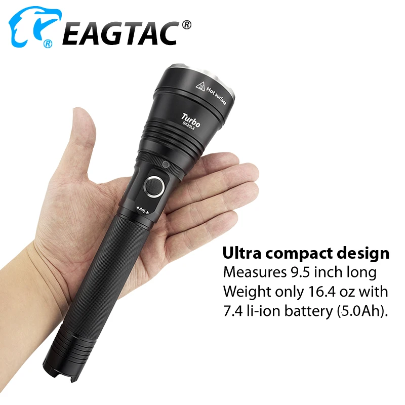 EAGTAC SX25L2T Police Duty Light Super Long Distance 717 Yard Rechargeable Tactical Flashlight Strobe 26650 5000mAh Battery