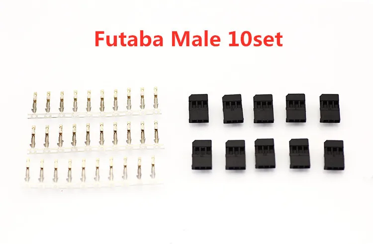 10 sets Jr Futaba Servo Receiver Connector Plug with Lock and Male Female Gold Plated terminals Crimp Pin Kit for RC battery