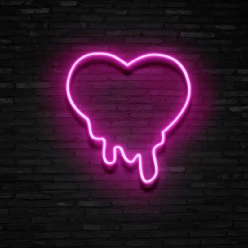 OHANEONK Neon Light Sign Custom Dripping Love Illuminate for Party Wall Art Letter Design Home Bar LED Light Personalized Signs