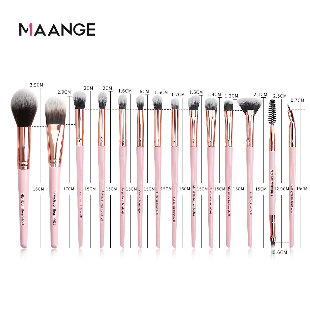 MAANGE Brushes 6/18/22Pcs Makeup Brushes Set With Holder Professional Beauty Make up brush Natural hair Foundation Powder Blush