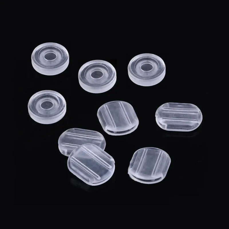 50 Stück Ohrring-Rückenpolster, transparentes Silikon, bequeme Ohrring-Kissen für Clips an Ohrringen