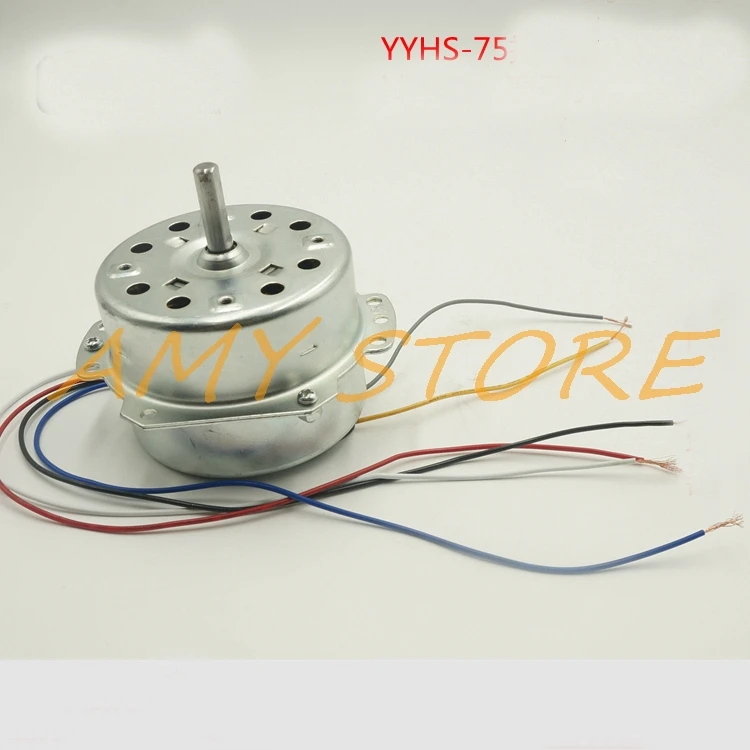 YYHS-75 80mm 220V 50Hz In 75/80W 1250RPM Cold Warm Fan Motor Water Cool AirConditioner 6Wire 3Position Speed Regulator