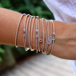 2025 recién llegado joyería clásica de moda para mujer Micro Pave Bling 5A Cubic Zirconia Cz banda brazalete con apertura