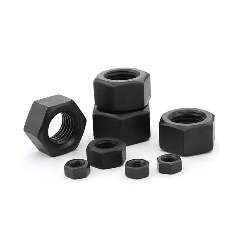 Black Fine Thread Hex Nuts M8x1.0 M10x1.0 M10x1.25 M12x1.0 M12x1.25 M12x1.5 M14/M16/M18/M20x1.5 GB6170 Grade8.8 Carbon Steel Nut