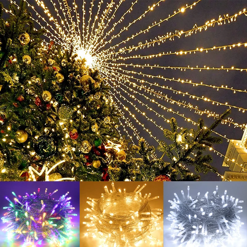 

10M 100LEDS String Lights Outdoor Fairy Lights Xmas Festival Party Home Garden Decoration Lights EU/US Plug AC220V/110V