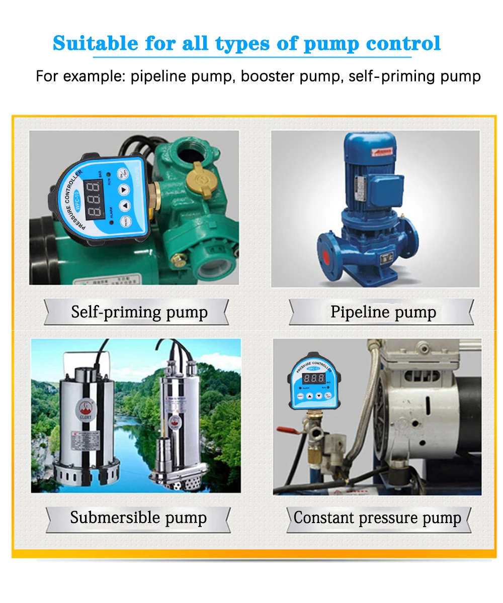 Digital Pressure Control Switch WPC-10,Digital Display WPC 10 Eletronic Pressure Controller for Water Pump With G1/2\