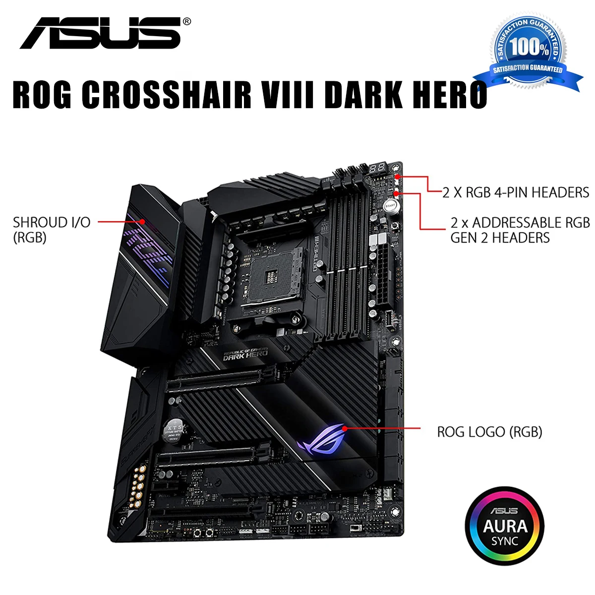 لوحة آسوس ROG CROSSHAIR الثامن الظلام بطل اللوحة AM4 DDR4 128GB AMD Ryzen 5000 PCI-E 4.0 RGB الألعاب المكتبي X570 بلاسا-mv1 e AM4 ATX