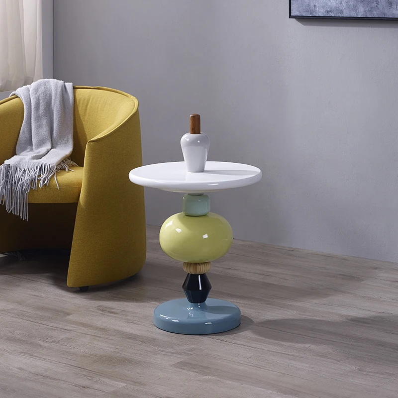 Nordische Möbel, Teetische mit Geometrie, Wohnzimmer-Sofa-Beistelltisch, Zuckerkürbis-Couchtisch, Nachttisch, runder Schreibtisch, individuell gestaltet – Detail 7