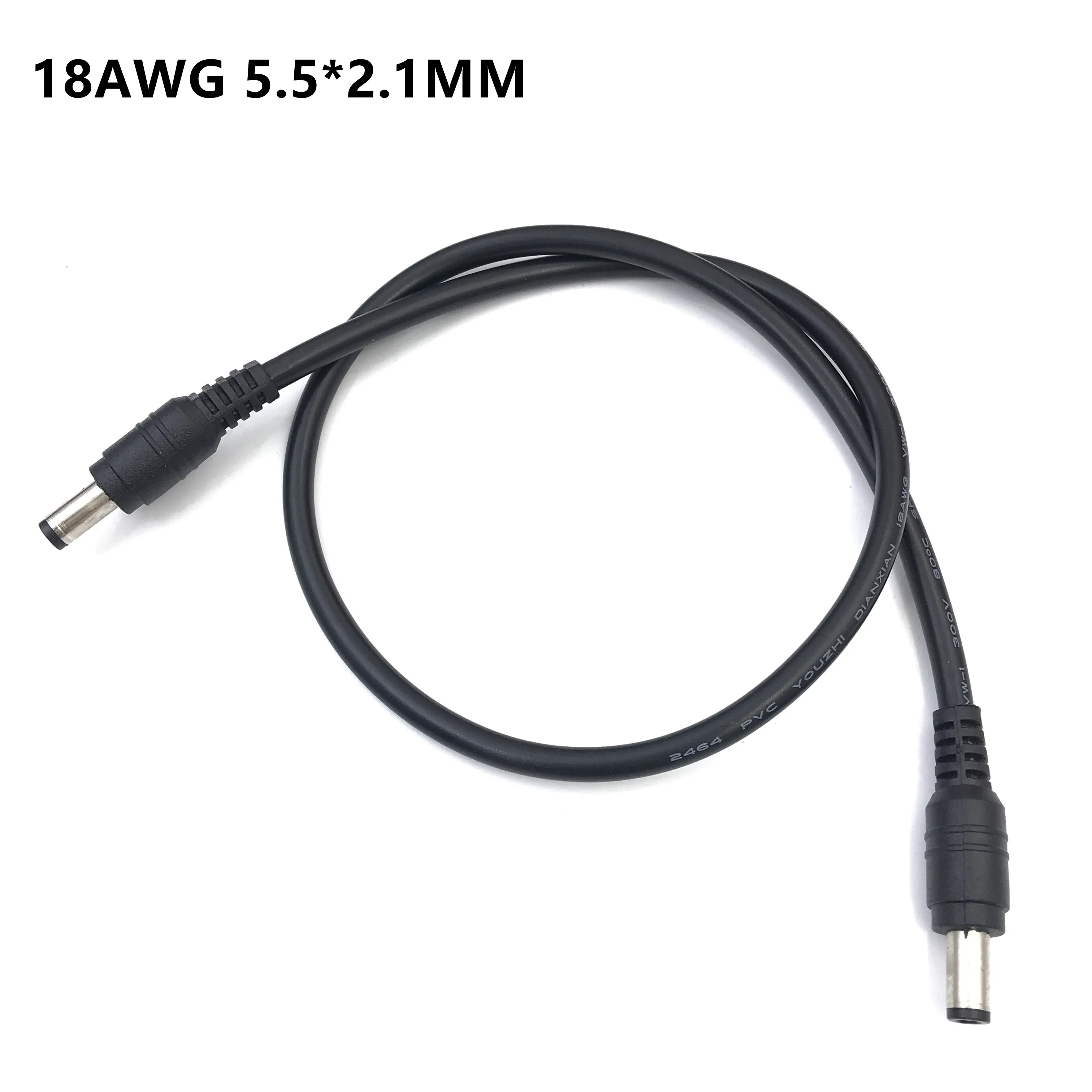 

18AWG DC Power Plug 5.5 x 2.1mm Male To 5.5 x 2.1mm Male CCTV Adapter Connector Cable 12V 10A Power Extension Cords 0.5m/1.5m