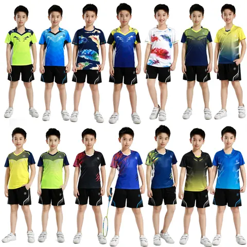 Children Sports Badminton sets for kids ,Boys Table Tennis Training suit ,boys tennis shirts Girls Running t shirts with shorts
