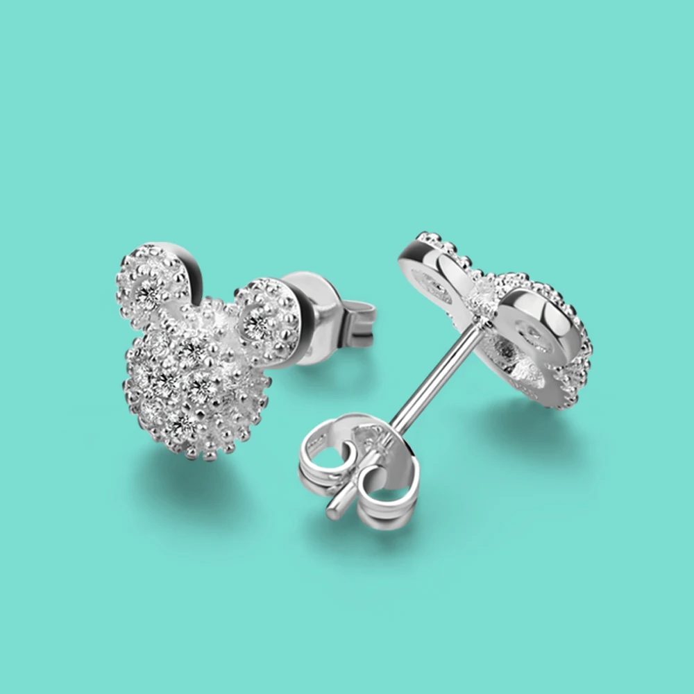 

Shining Personalized Zircon Cartoon Mickey Stud Earrings for Women's Temperament Banquet Jewelry Anniversary Gift