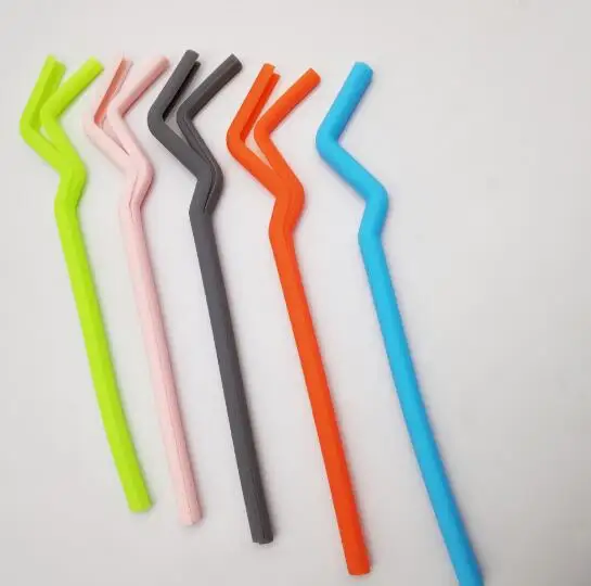 

Silicone Straws Reusable Drinking Straw Non-Toxic Bar Kitchen Detachable Washable Silicone Straws Travel Drinkware 5col