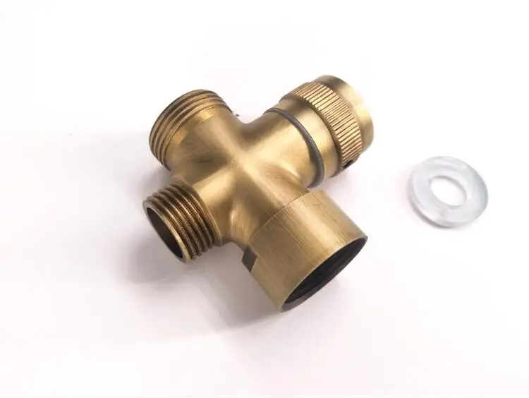 Bathroom Brass Diverter Valve 3 Way BSP 1/2' 3/4' 4/4/4 4/4/6 4/6/6 Shower Tee Adapter Adjustable Shower Head Faucet