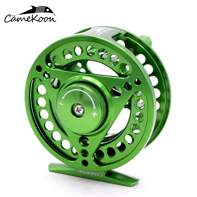 CAMEKOON 5-6wt Fly Fishing Reel Large Arbor Lightweight CNC Machined Aluminum Hand Wheel WF6F+60yds of 20lbs Line Capacity Coil