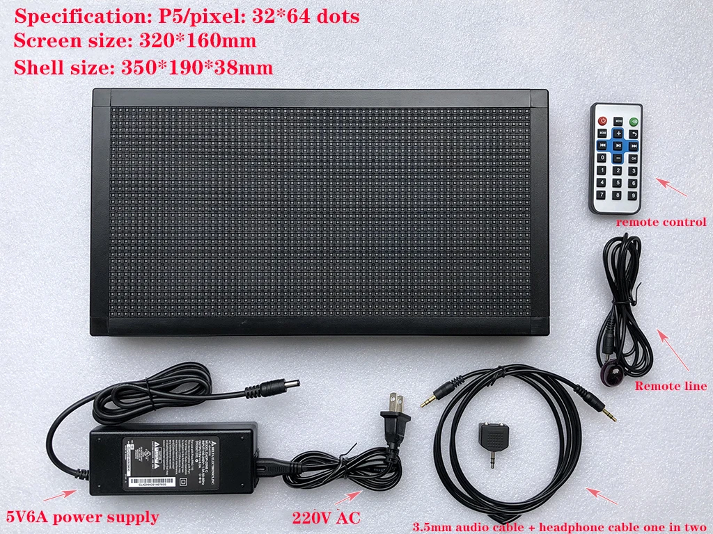 Nieuwe P5 P2.5 Professionele Full-Color Rgbvoicecontrolremotecontrol Muziek Spectrum Display Ktv Ritme Licht 160 Degreemodewithshell