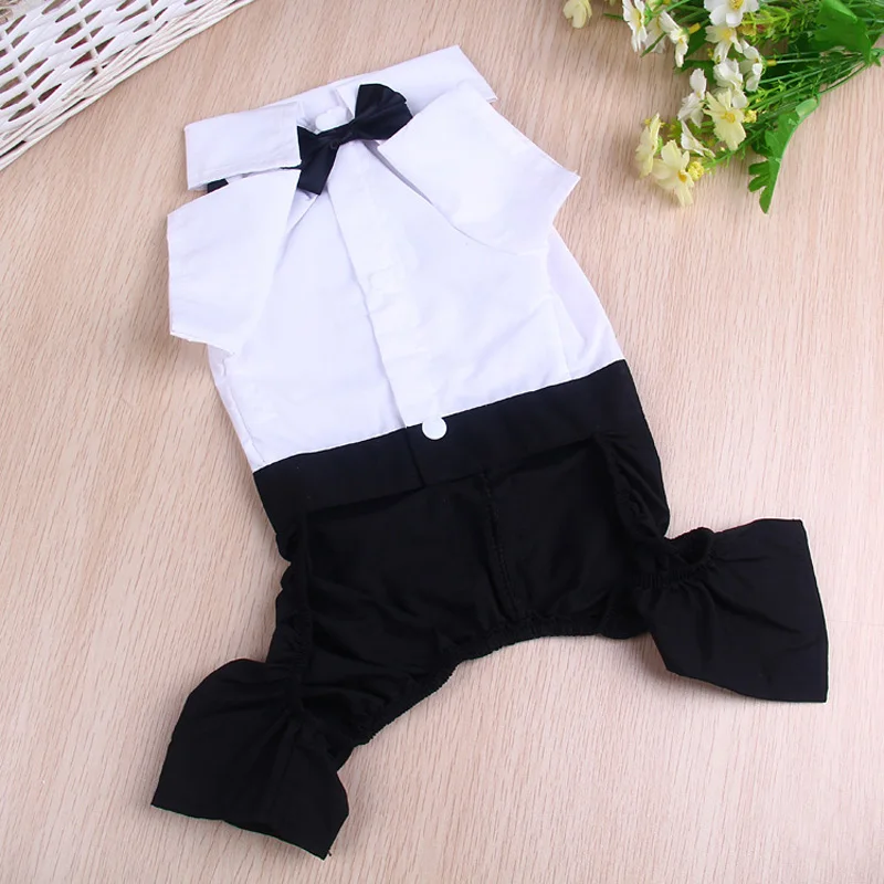 Pet Dog Cat Christmas Clothes Prince Tuxedo Bow Tie Suits Puppy Costume French Bulldog Jumpsuit Coat Dog Clothes Suit for Dogs