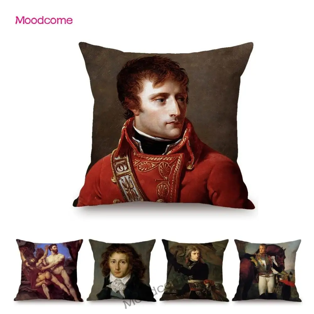 French Painter Antoine Jean Gros Napoleon Era Oil Painting Home Decoration Sofa Pillow Case Romanticism Neoclassic Cushion Cover