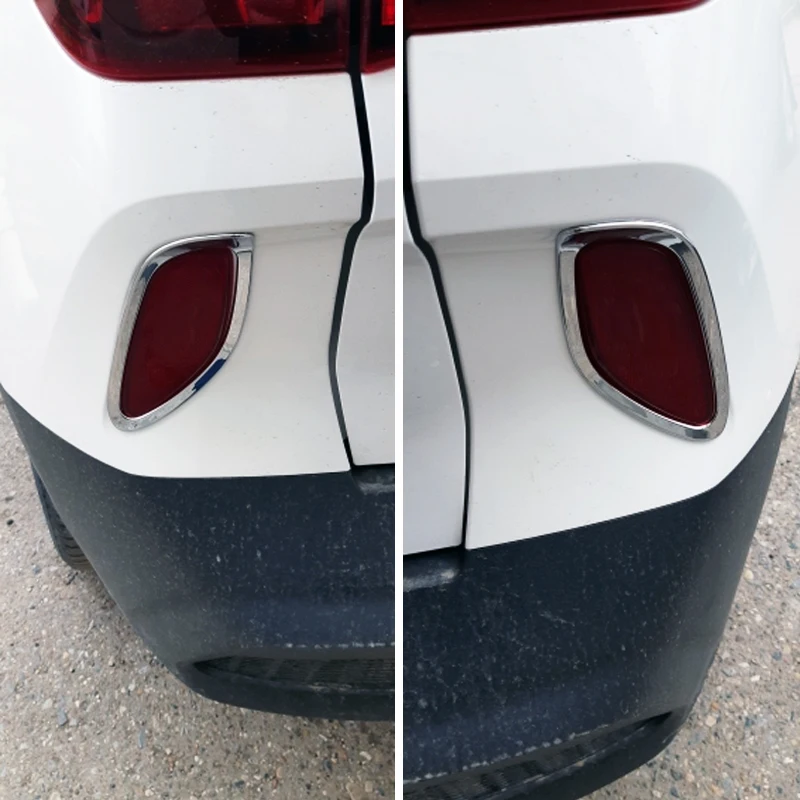 Front / Rear Fog Lights Lamps Cover Trims 2PCS Shiny / Carbon Fiber Look Car Accessories Fit For Kia Seltos 2019 2020 2021