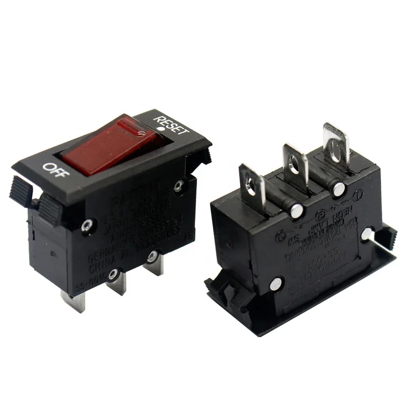 

2PCS Approach SS-001 illuminated red rocker switch thermal overload protector circuit breaker with light