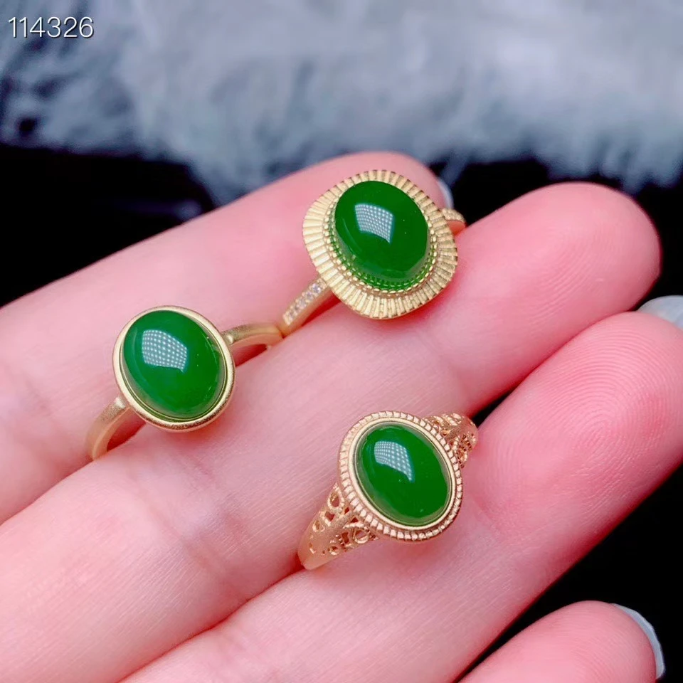 925 sterling silver natural jasper gemstone girls ring 3 optional high clarity translucent luxury fashion support testing