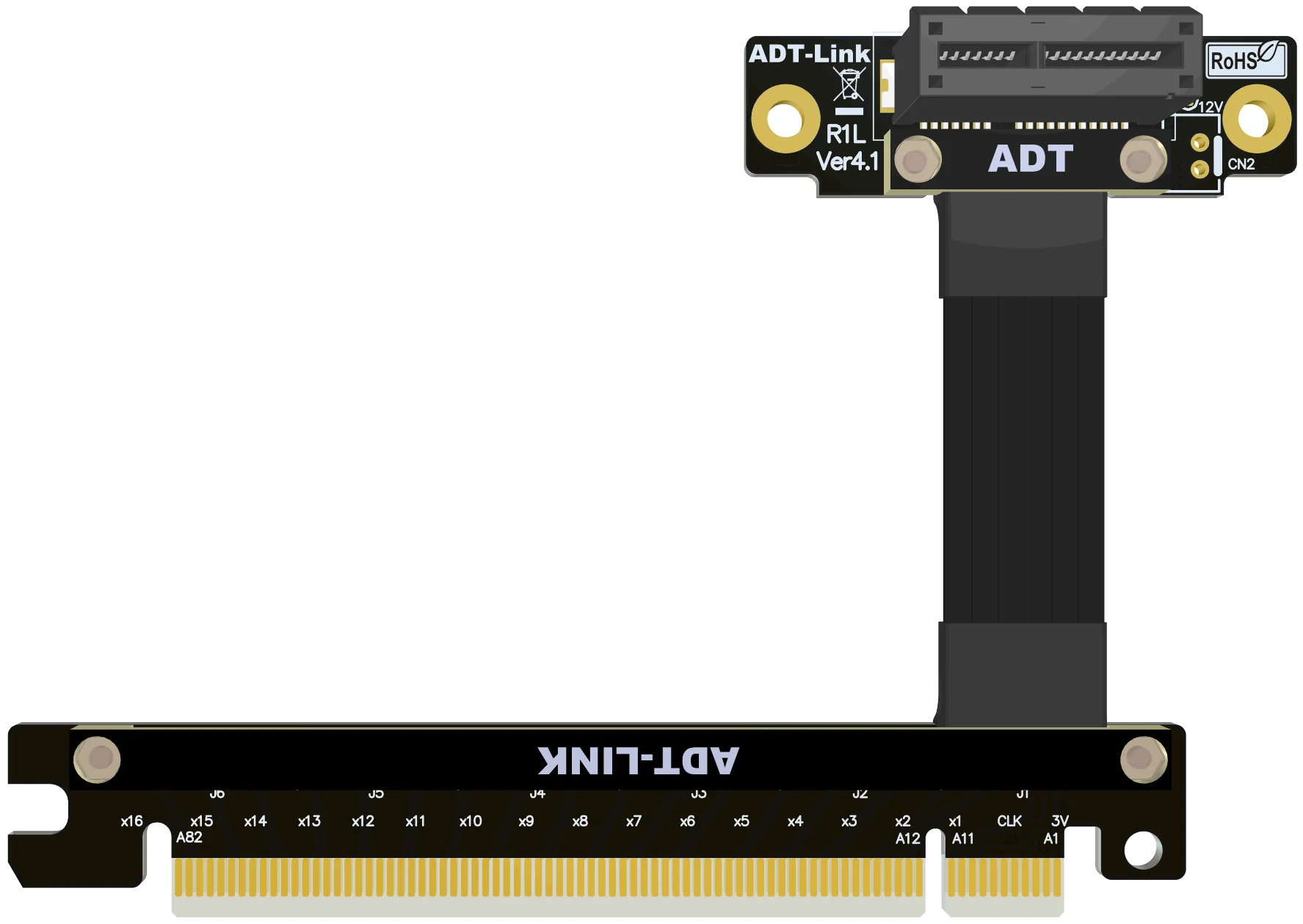 Imagem -03 - Cabo de Extensão para Adt-link Riser Pci Express 4.0 X16 a x1 Ângulo Direito Vertical