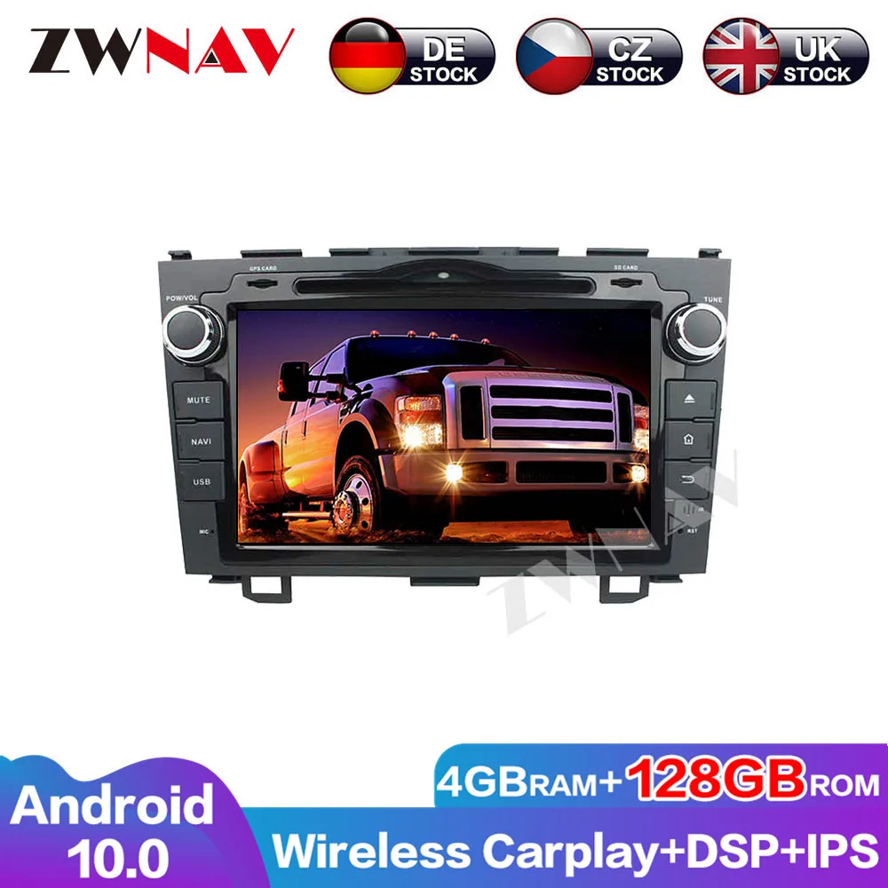 DVD Player Touch Screen Car 128G Carplay Radio Android 10 Audio Navigations GPS For Honda CRV 2010 Head Unit Stereo Multimedia