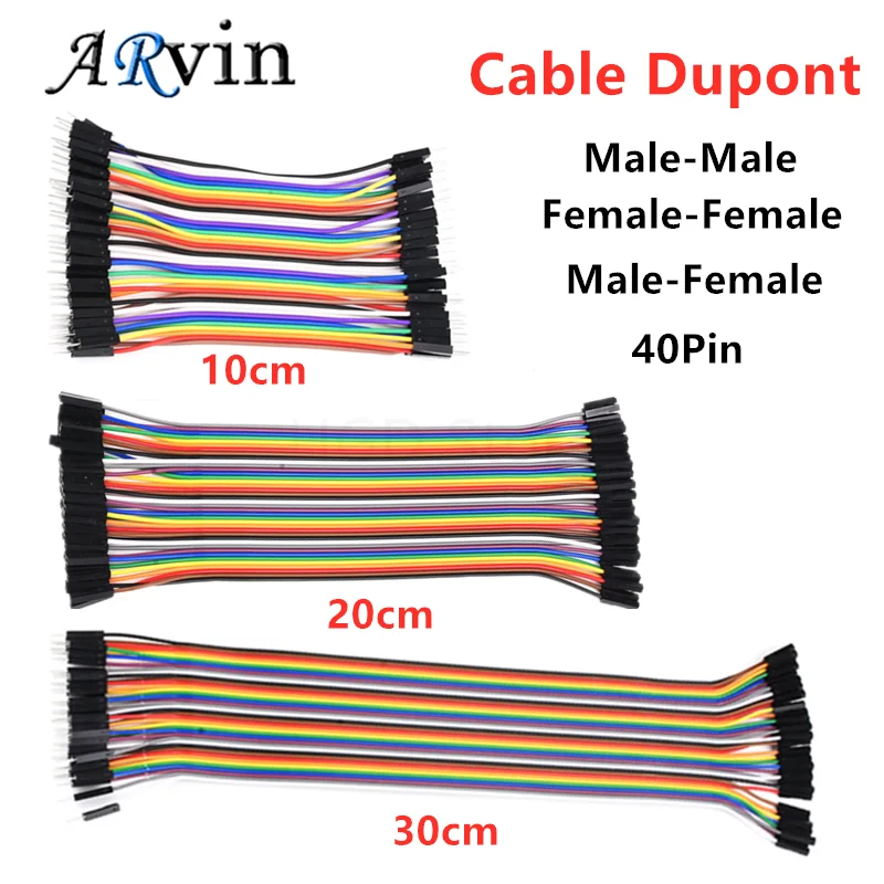 Cabo Dupont para Arduino, kit DIY, macho para macho + fêmea para fêmea para fêmea, Jumper Wire, 10cm, 20cm, 30cm