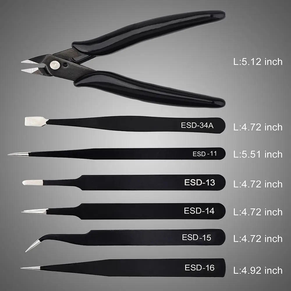 Jcd Keramische Precisie Pincet Set Met Draad Stripper Cutter Voor Elektronica Solderen Diy Mobiele Telefoon Thuis Reparatie Tools Kit