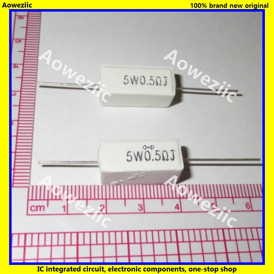 Imagem -02 - Resistência Cerâmica Cerâmica da Resistência da Resistência da Potência da Precisão da Resistência 10 Peças Rx27 Resistência de Cimento Horizontal 5w 0.5ohm 5w005j 5wr5j 5w0.5rj