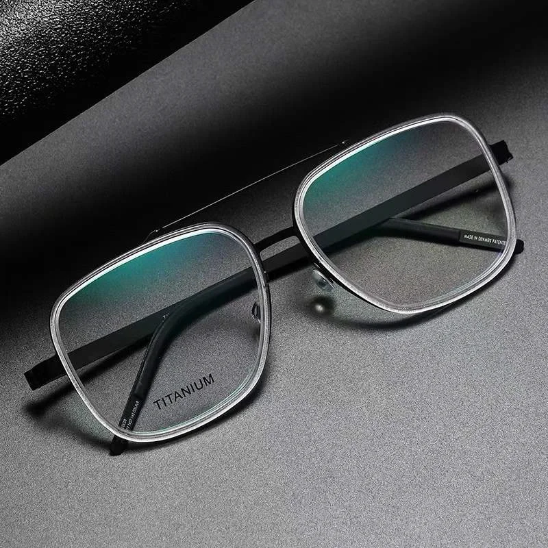 

Denmark Brand Titanium Glasses Frames Men Women Retro Square Eyeglasses Ultra-light Prescription Myopia Reading Eyewear 9744