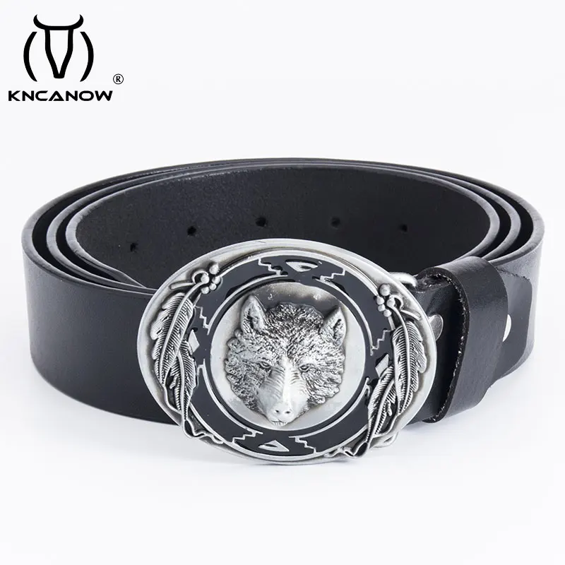 

Men's Outdoors Genuine Leather Belt Bear Pattern Metal Buckle Women's Retro Superior Quality Brand Designer Cowboy For Strap