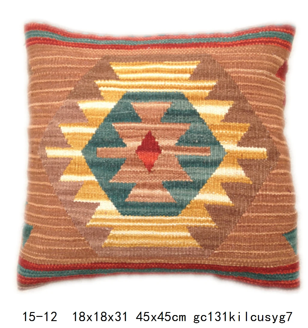 

Wool Kilim Floral Pillow Square Various Flower Decorative Handmade Woven Klicusyg28