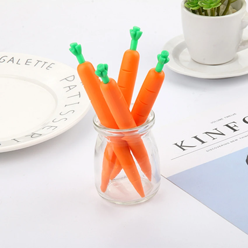 Creative Carrot Shape Mechanical Pencil Kids School Stationery Silicone Automatic Pencils Student Writing Drawing Supplies