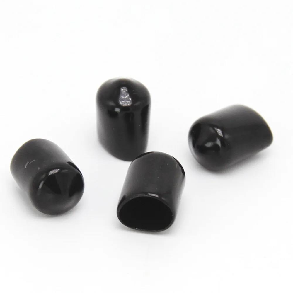 Black 8mm Protective Cover Rubber Covers Dust Cap For Connector Metal Tubes 100pcs/lot